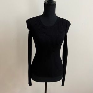 GARAGE Black Shoulder Cut Outs Sweater